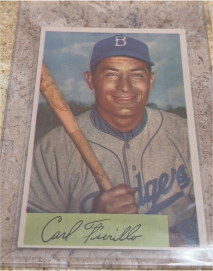 1954 Bowman #122 Carl Furillo — front