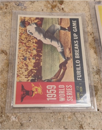 1960 Topps #387 1959 World Series Game 3 Carl Furillo Breaks Up Game — front