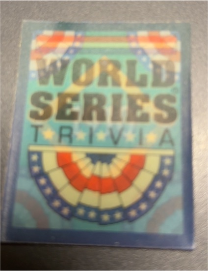 1991 Score Magic Motion World Series Trivia Card — front