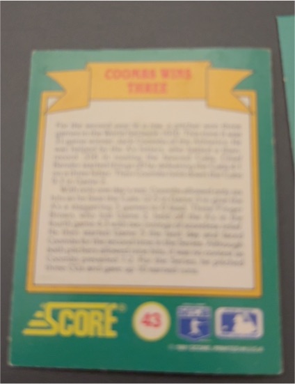 1991 Score World Series Trivia #43 Jack Coombs Wins Three Athletics — front