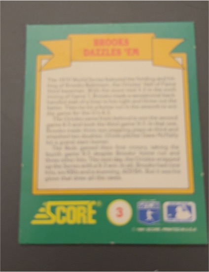 1991 Score #3 Brooks Robinson Magic Motion World Series Trivia — front