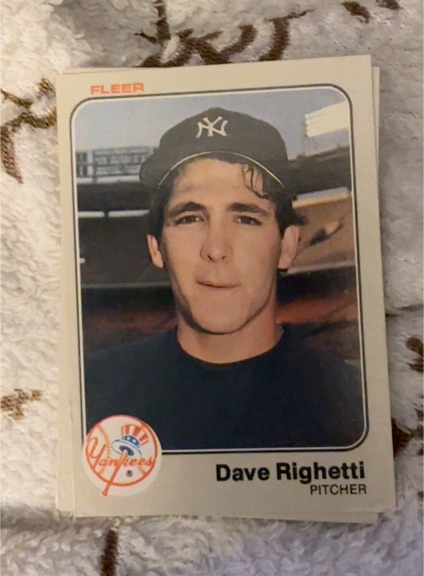 1983 Fleer #395 Dave Righetti — front