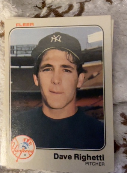 1983 Fleer #395 Dave Righetti — front