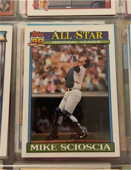 1991 Topps #404 Mike Scioscia — front