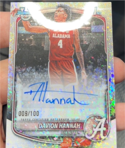 2025 Bowman Chrome #009 Davion Hannah — front