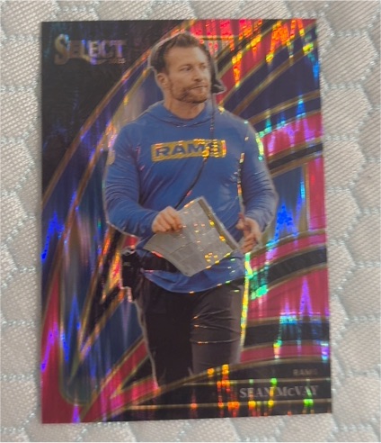 2025 Panini Select #221 Sean McVay Club Level Red & Blue Shock Prizm — front