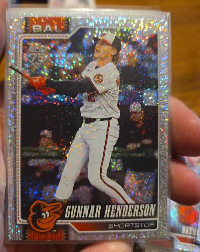 2026 Topps Series 1 #46 Gunnar Henderson Silver Crackle Foil Baltimore Orioles — front