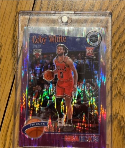 2019-20 Panini Hoops Premium Stock #295 Coby White Tribute Rookie — front