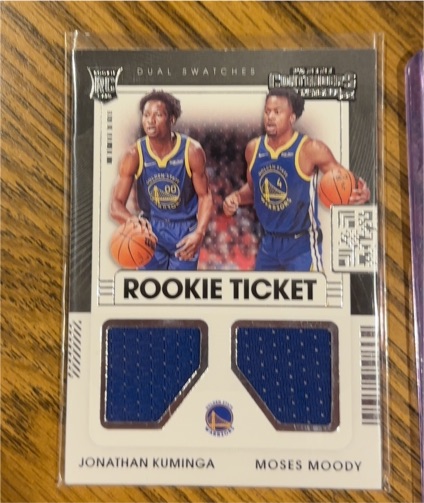 2021-22 Panini Contenders Rookie Ticket #RT2 Jonathan Kuminga Moses Moody — front
