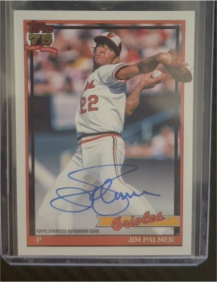 2026 Topps Series 1 1991 Topps Autograph #91A-JPA Jim Palmer — front