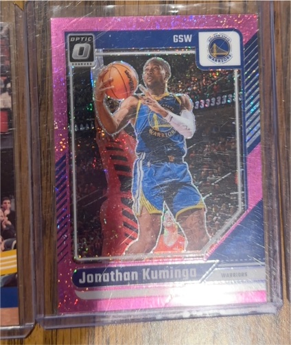 2024-25 Panini Donruss Optic #197 Jonathan Kuminga Pink Hyper Prizm Warriors — front