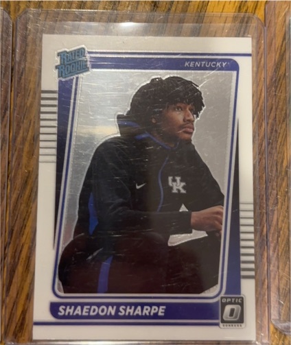 2022 Panini Chronicles Draft Picks Donruss Optic Rated Rookie #21 Shaedon Sharpe — front