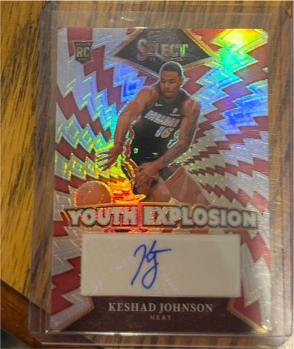 2024-25 Panini Select #YE-KEJ Keshad Johnson Youth Explosion Silver Rookie Auto — front