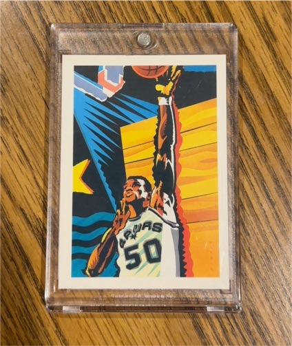 1990-91 NBA Hoops #378 David Robinson Team Art Checklist — front