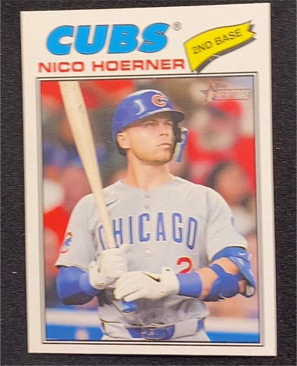 2026 Topps Heritage #28 Nico Hoerner — front