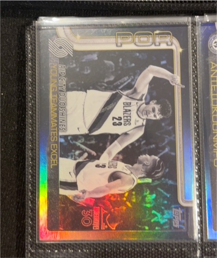2025-26 Topps Basketball Blackout Rip City Duo Shines #289 Anfernee Simons — front
