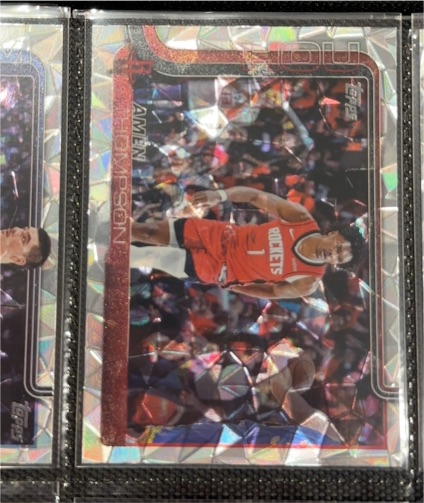 2025 Topps Amen Thompson Pink Diamante Parallel Houston Rockets #176 — front