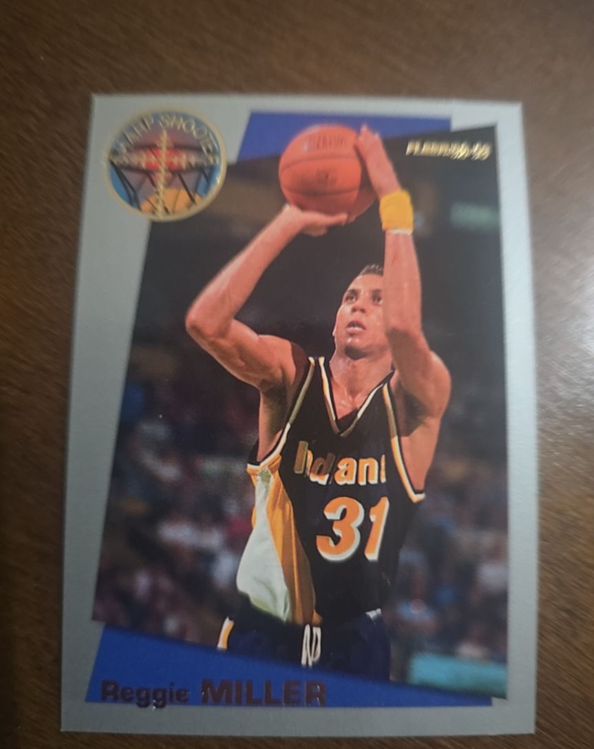 1992-93 Fleer Sharpshooters #1 Reggie Miller — front