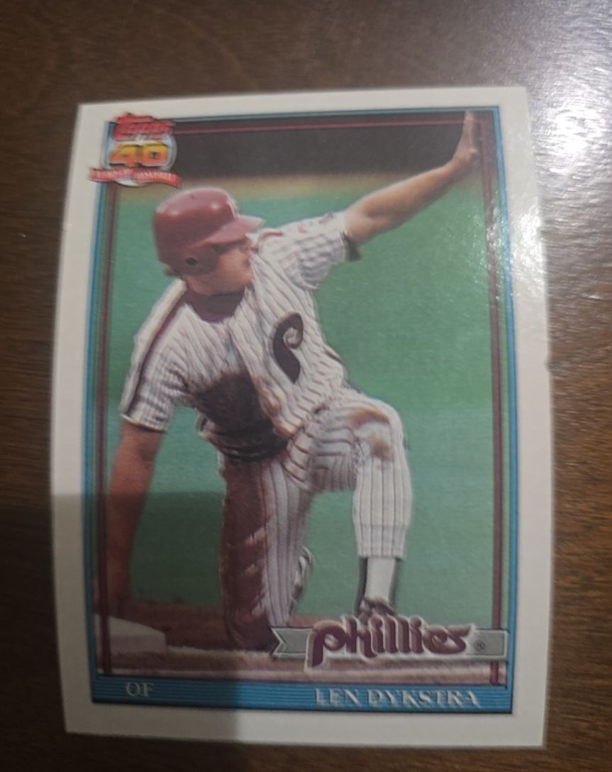 1991 Topps #345 Len Dykstra — front