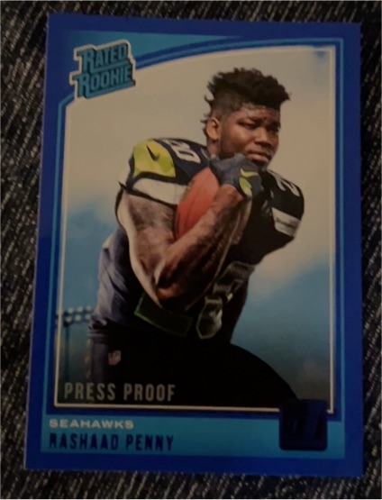 2018 Panini Donruss #318 Rashaad Penny Rated Rookie Press Proof — front