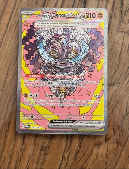 2022 Pokemon TCG Prismatic Evolutions #160 Cornerstone Mask Ogerpon ex — front