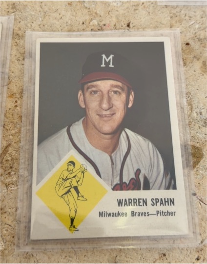 1963 Fleer #45 Warren Spahn — front