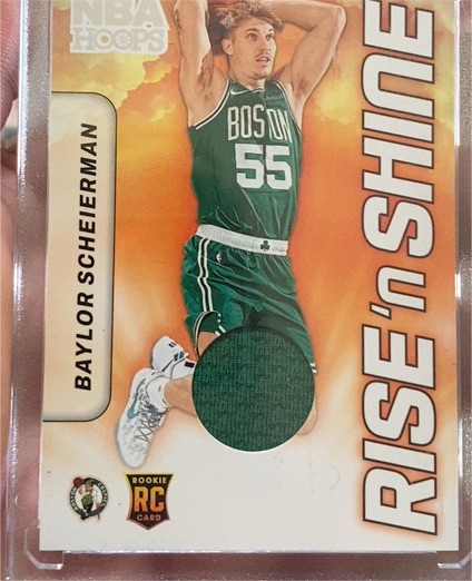 2024-25 Panini NBA Hoops #RSM-BSC Baylor Scheierman Rise N Shine Rookie Patch — front