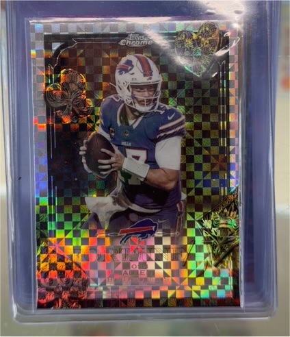 2025 Topps Chrome #F15-7 Josh Allen Fortune X Fractor — front