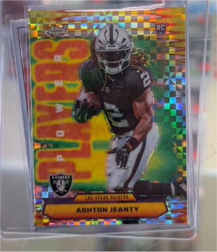 2025 Topps Chrome #PP-14 Ashton Jeanty Power Players X-Fractor — front