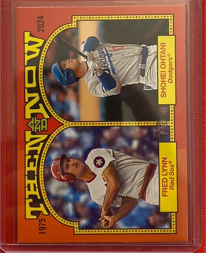 2024 Topps Heritage #TAN-8 Shohei Ohtani / Fred Lynn Then and Now — front