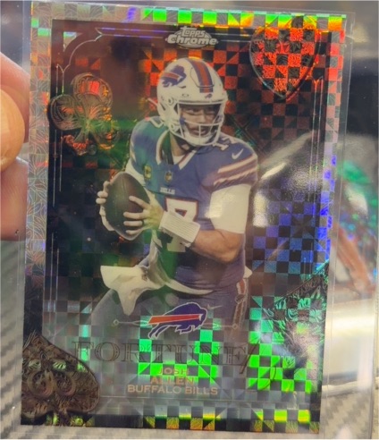 2025 Topps Chrome Fortune 15 X-Fractor #F15-7 Josh Allen — front