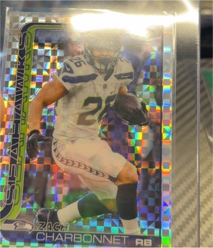 2025 Topps Chrome #279 Zach Charbonnet X-Fractor — front