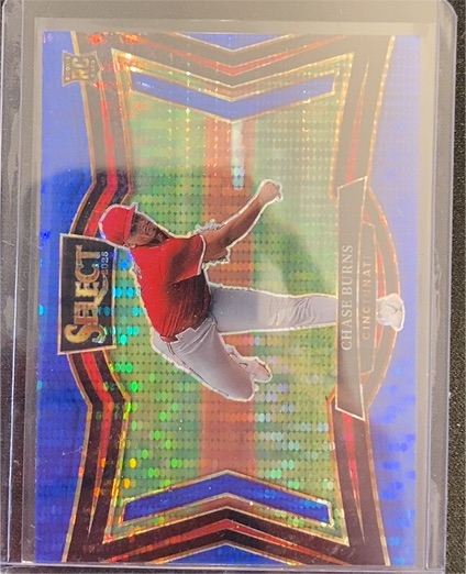 2025 Panini Select Diamond Level Chase Burns Blue Pulsar Prizm — front