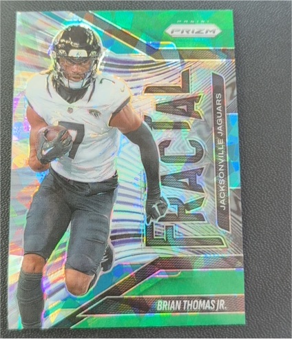 2025 Panini Prizm #9 Brian Thomas Jr. Fractal Green Prizm Jacksonville Jaguars — front