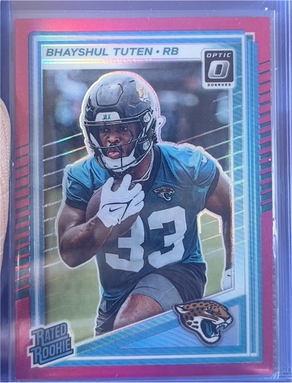 2025 Donruss Optic #333 Bhayshul Tuten Rated Rookie Pink Prizm — front