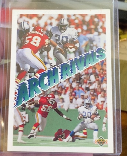 1991 Upper Deck #656 Barry Sanders Derrick Thomas Arch Rivals — front