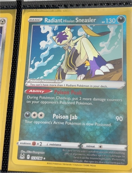2022 Pokemon Lost Origin #123 Radiant Hisuian Sneasler — front