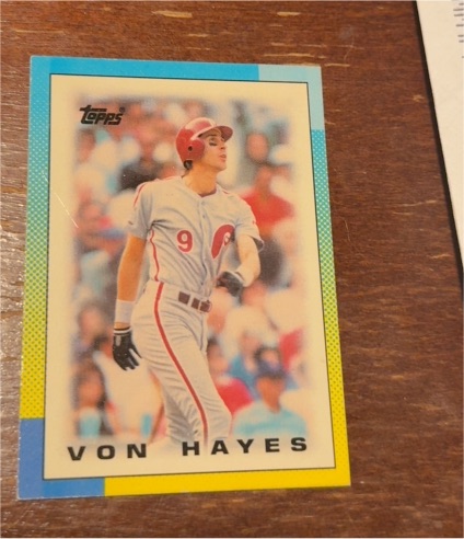 1990 Topps Mini League Leaders #69 Von Hayes — front