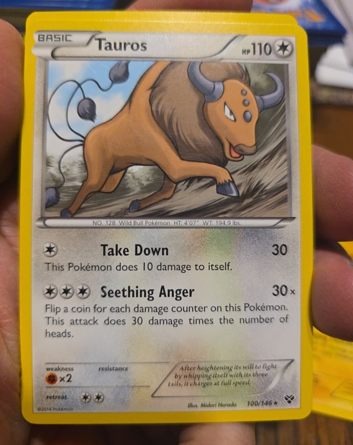 2014 Pokémon XY Base Set #100 Tauros — front