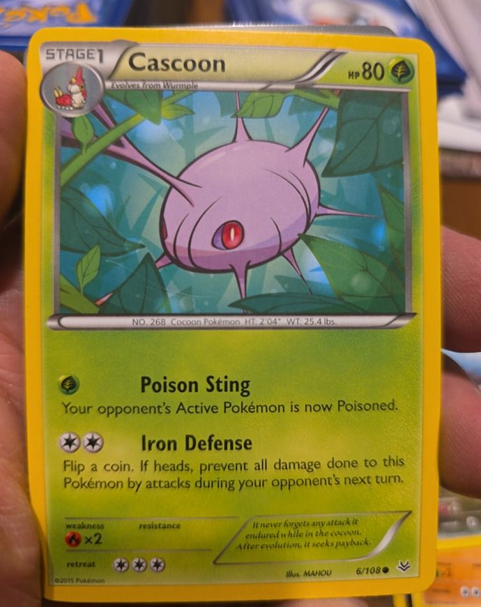 2015 Pokemon XY Roaring Skies #6 Cascoon — front