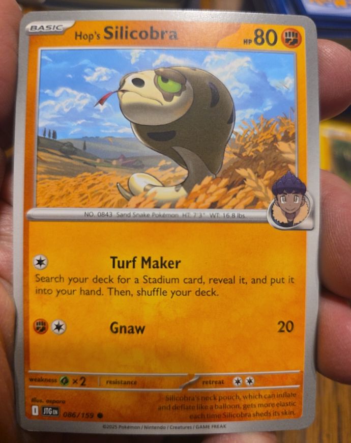 2023 Pokemon SV09: Journey Together #086 Hop's Silicobra — front