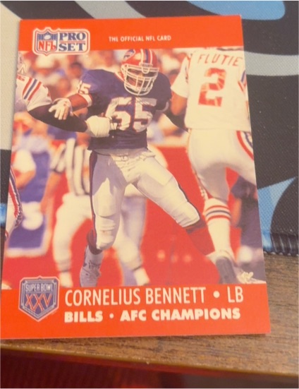 1990 Pro Set #39 Cornelius Bennett — front