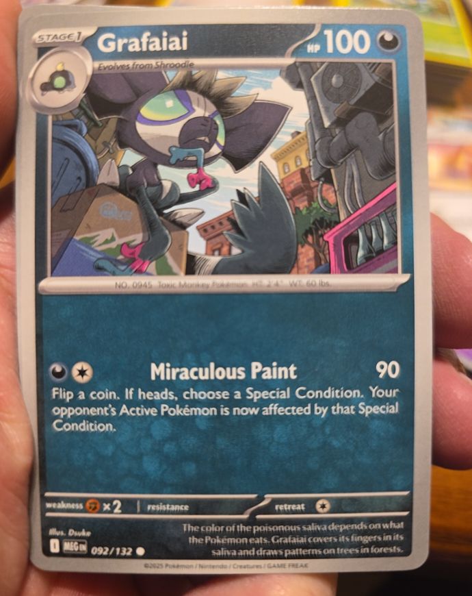 2025 Pokemon ME01 #092 Grafaiai — front