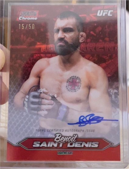 2025 Topps Stadium Club UFC #CAS-BSD Benoit Saint Denis Chrome Autograph — front