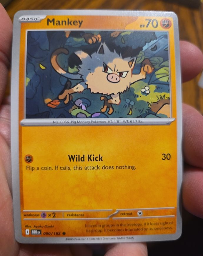 2025 Pokémon SV10 Destined Rivals #090 Mankey — front