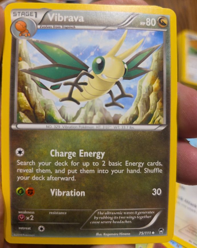 2014 Pokémon XY Furious Fists #75 Vibrava — front