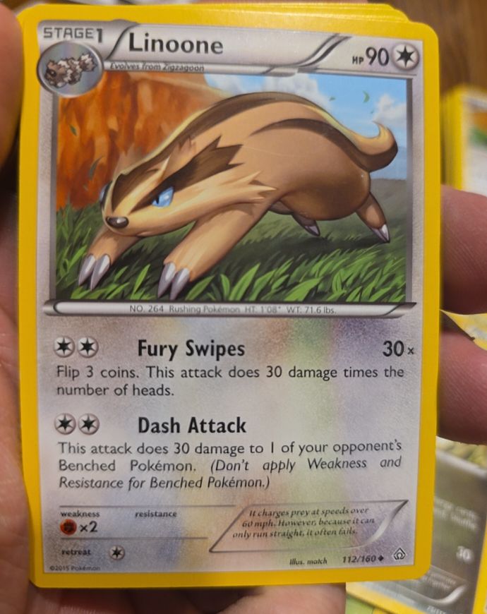 2015 Pokemon XY Primal Clash #112 Linoone — front