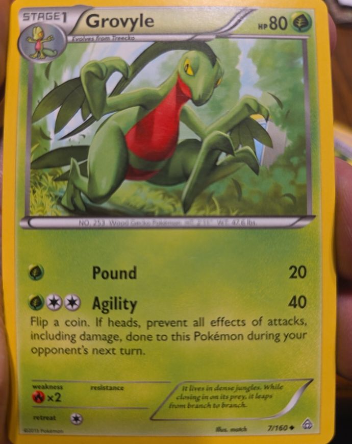 2015 Pokémon Primal Clash #7 Grovyle — front