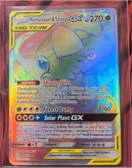 Pokémon TCG Venusaur & Snivy GX TAG TEAM Cosmic Eclipse #249/236 — front