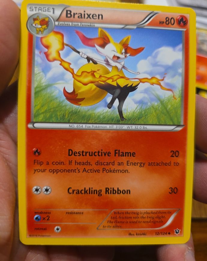 2016 Pokemon Fates Collide #12 Braixen — front